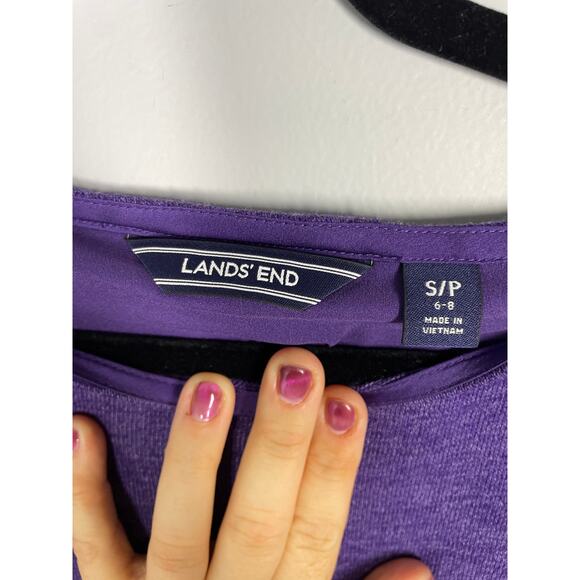 Lands' End, Size Small, Purple Knit Top, Scoop Neck, Split Back, Lined, EUC - Picture 6 of 8